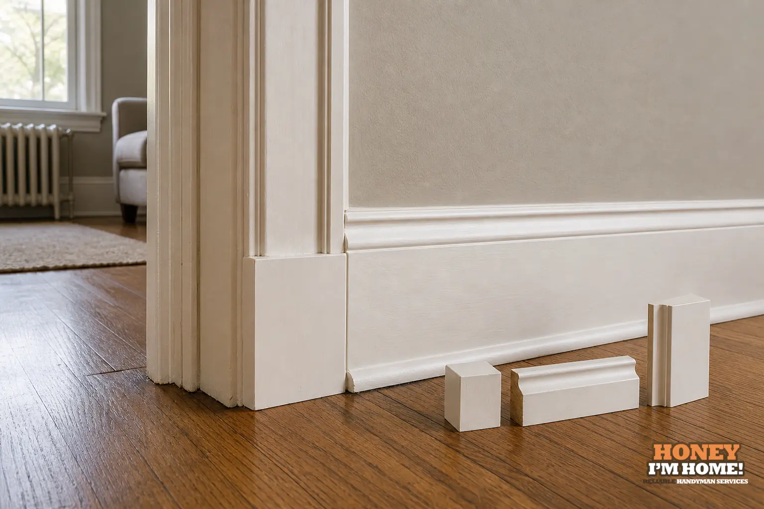 Branded finished-condition illustration related to Why the Transition Between Baseboard and Door Casing Matters, shown as a practical planning example.