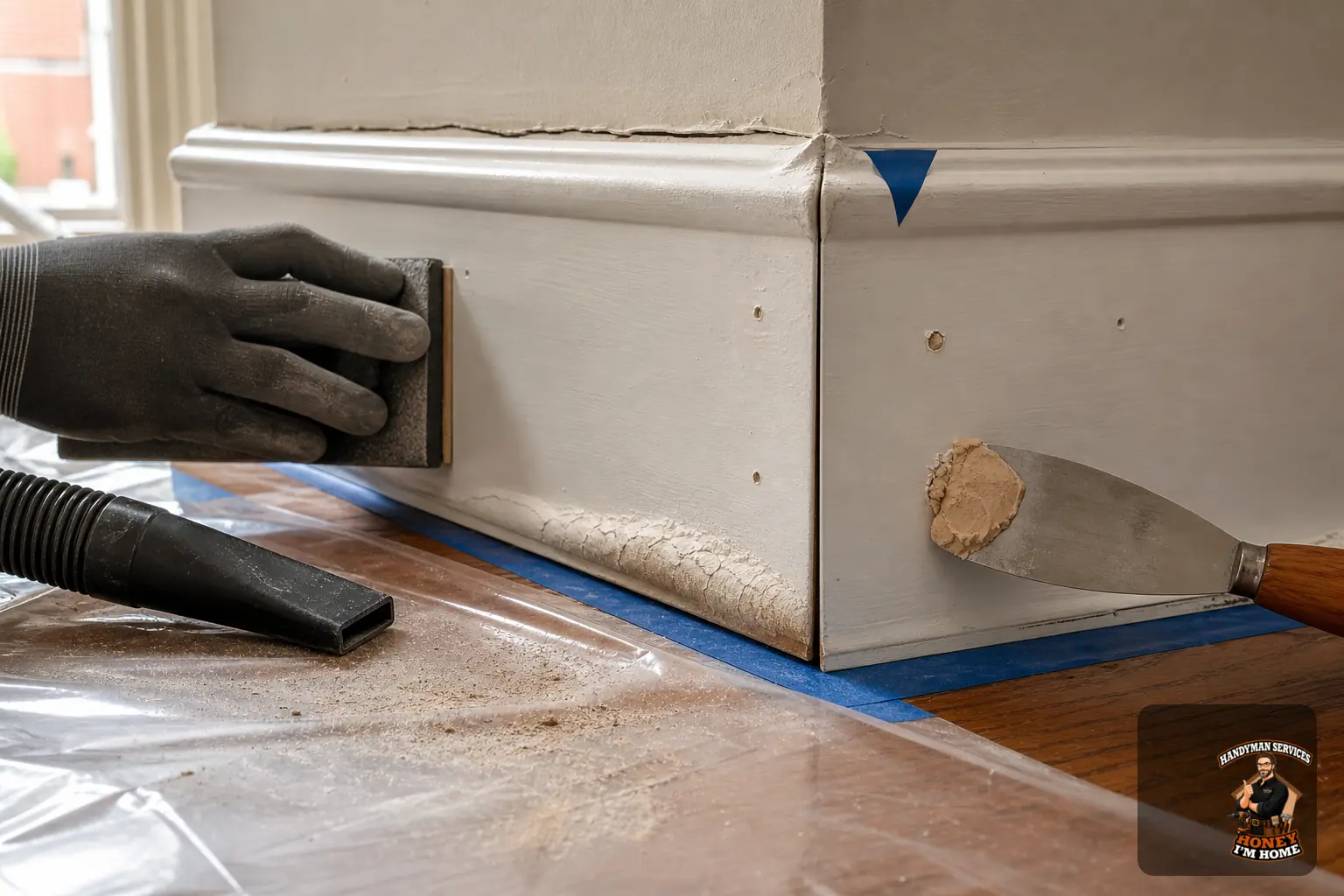 When Damaged Baseboard Can Be Repaired and When Replacement Makes More Sense — condition and repair detail Branded close-up repair illustration highlighting a condition related to When Damaged Baseboard Can Be Repaired and When Replacement Makes More Sense.