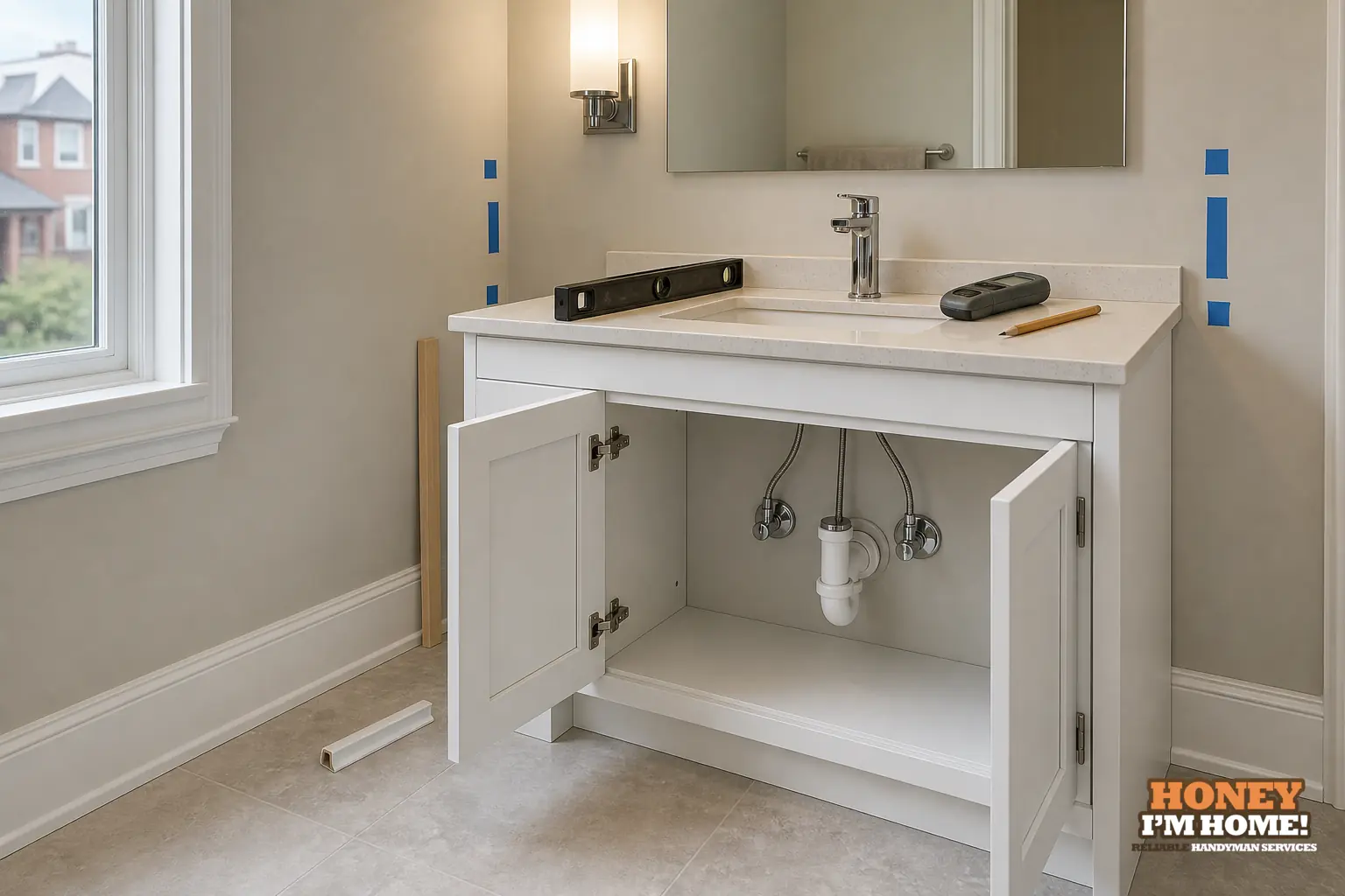Branded finished-condition illustration related to What to Check Before Replacing a Bathroom Vanity, shown as a practical planning example.