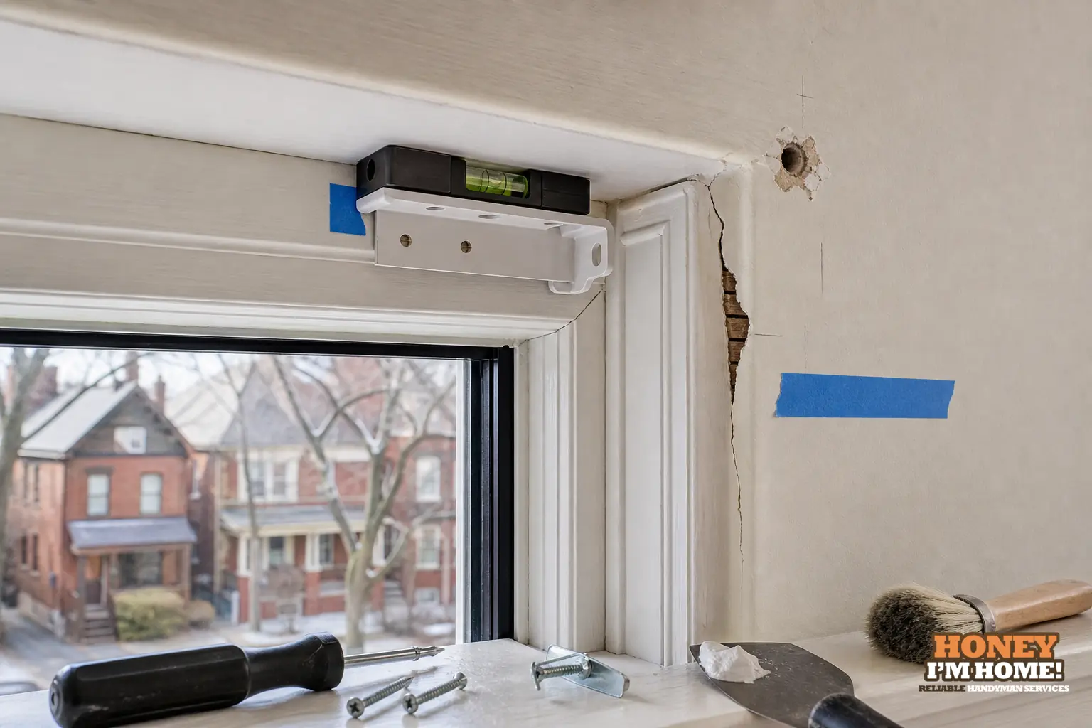 Why the Mounting Surface Matters Before Installing Blinds — condition and repair detail Branded close-up repair illustration highlighting a condition related to Why the Mounting Surface Matters Before Installing Blinds.