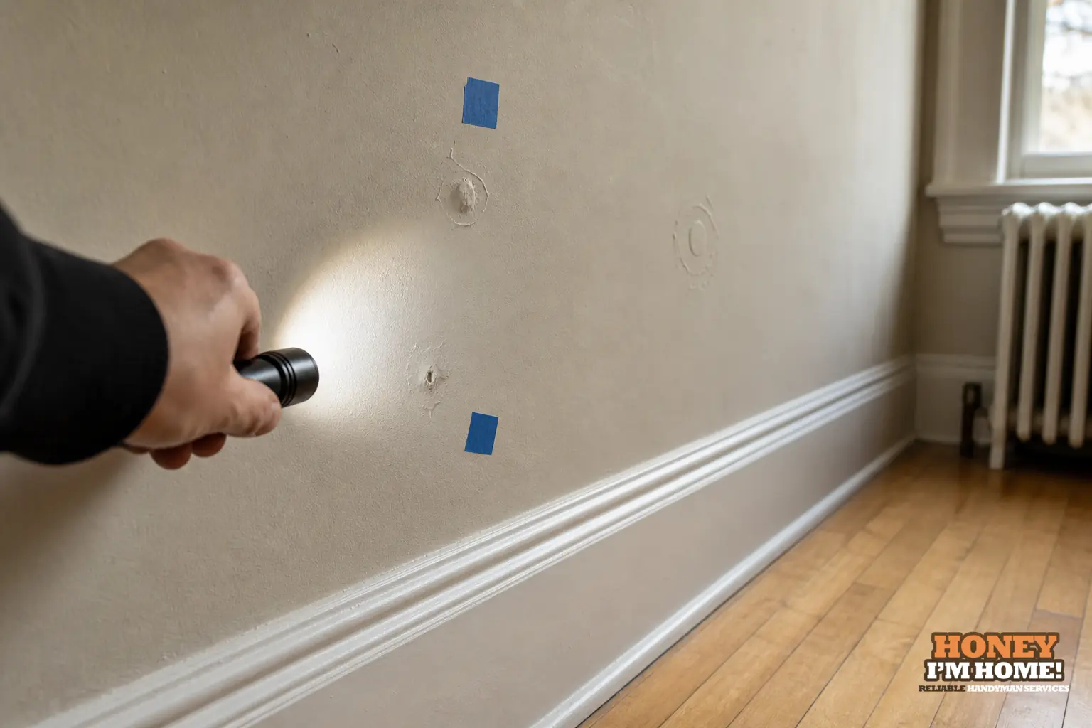 Branded close-up repair illustration highlighting a condition related to What Nail Pops Can Tell You About a Finished Wall.