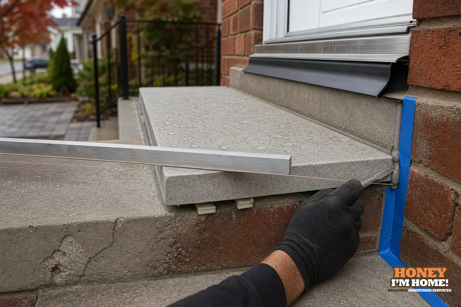 Planning Clean Finish Transitions Around Repaired Entry Steps — condition and repair detail Branded close-up repair illustration highlighting a condition related to Planning Clean Finish Transitions Around Repaired Entry Steps.