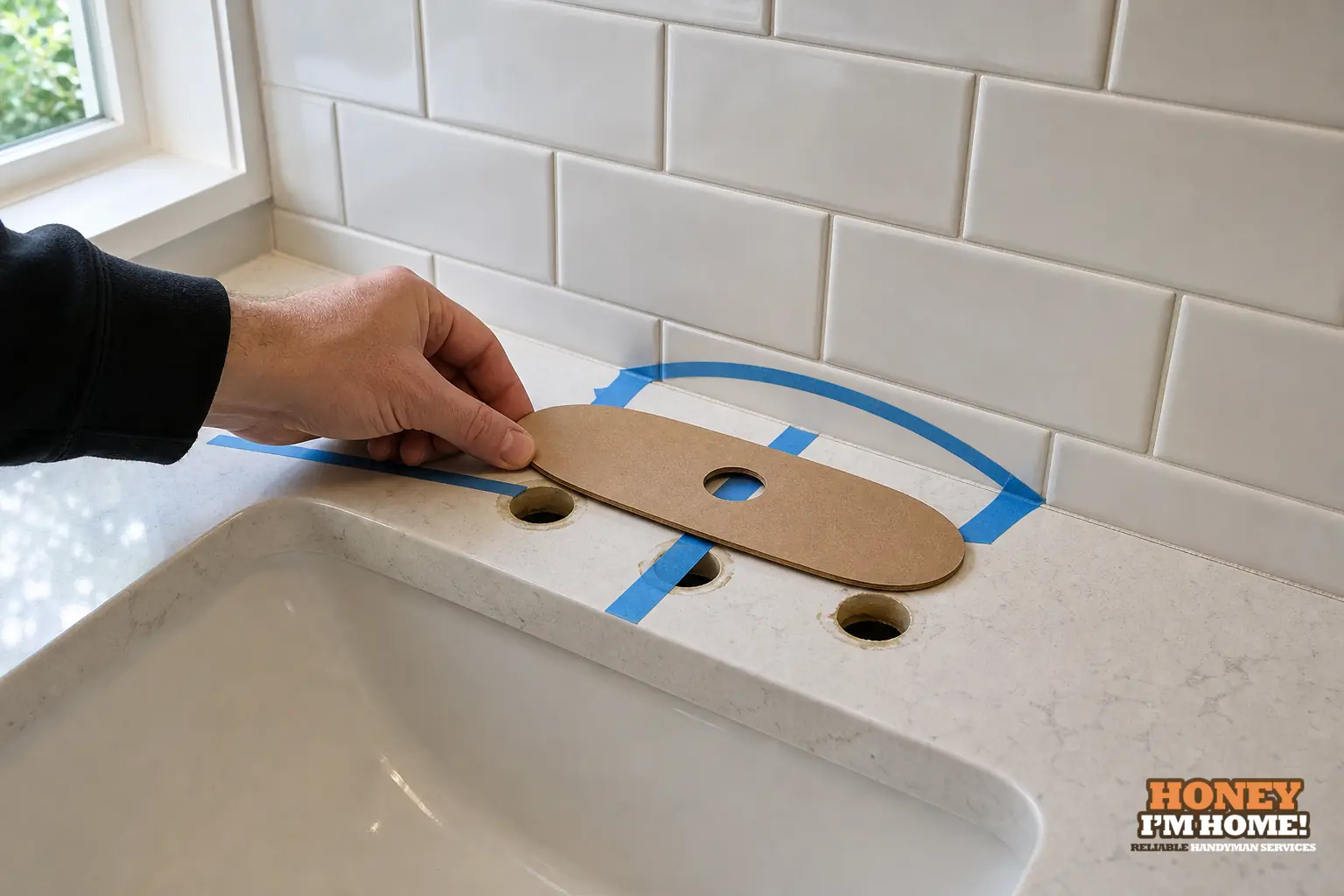 Why Faucet Fit and Existing Sink Openings Matter Before Replacement — condition and repair detail Branded close-up repair illustration highlighting a condition related to Why Faucet Fit and Existing Sink Openings Matter Before Replacement.