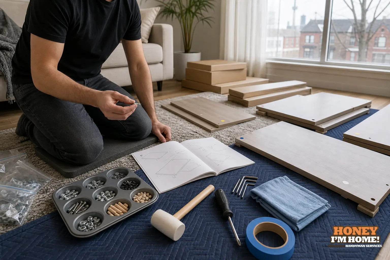 Branded finished-condition illustration related to Why Checking Parts and Hardware First Makes Flat-Pack Assembly Smoother, shown as a practical planning example.