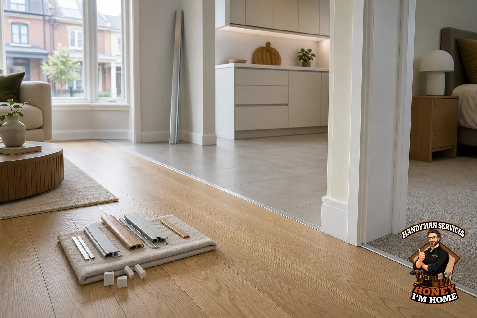 Branded residential repair illustration showing How Floor Transitions Affect a Clean Installation for a Toronto West End homeowner guide.