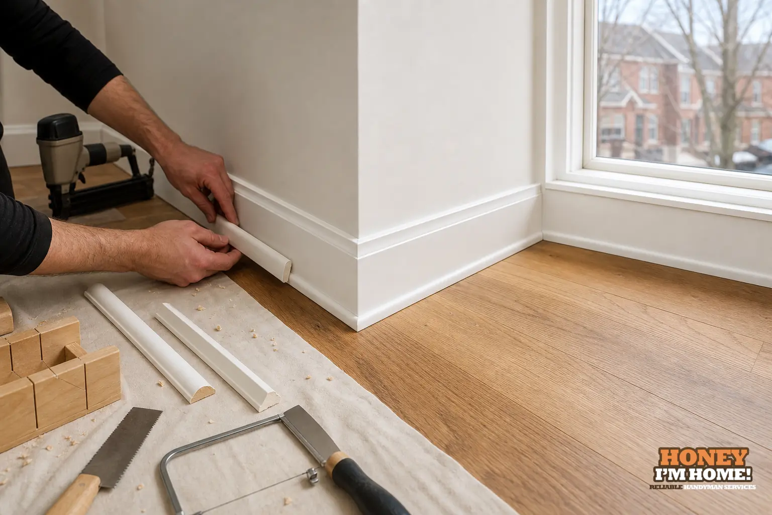 Quarter Round, Shoe Moulding and Baseboards After New Flooring — finished detail and planning example Branded finished-condition illustration related to Quarter Round, Shoe Moulding and Baseboards After New Flooring, shown as a practical planning example.