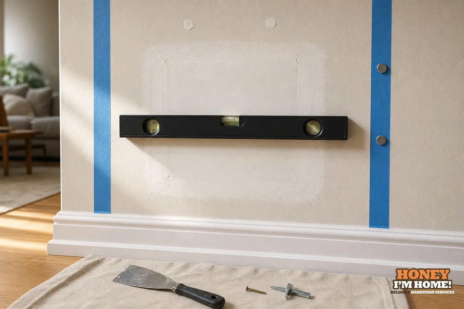 Branded close-up repair illustration highlighting a condition related to What to Consider Before Mounting on a Previously Repaired Wall.