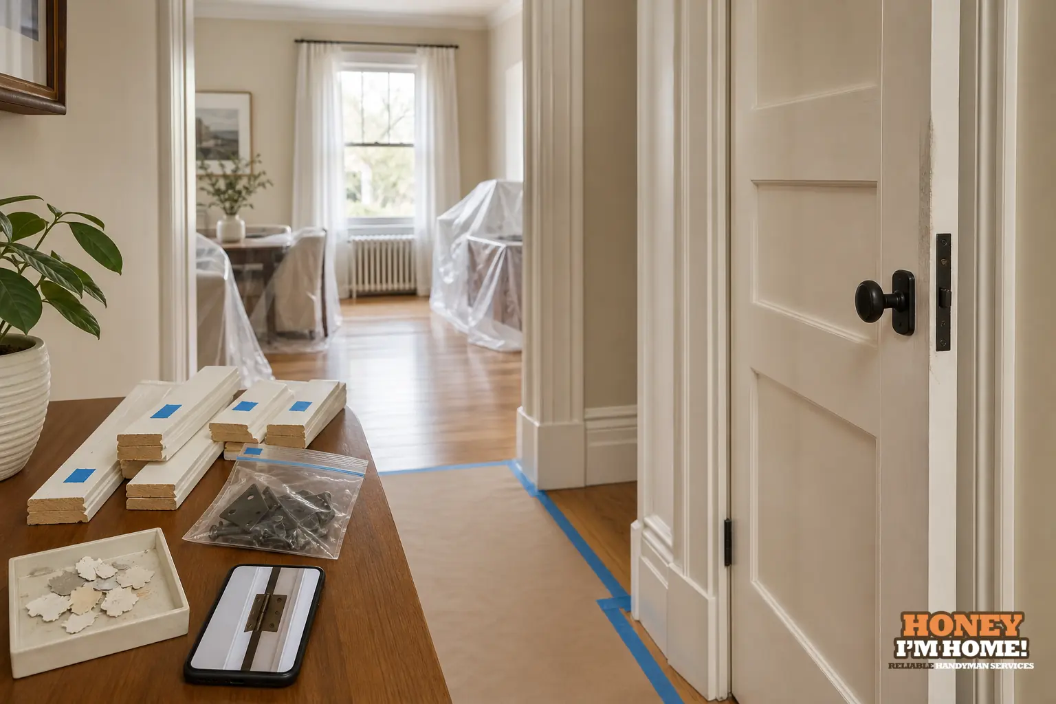 How to Prepare for a Small Interior Carpentry Project — finished detail and planning example Branded finished-condition illustration related to How to Prepare for a Small Interior Carpentry Project, shown as a practical planning example.