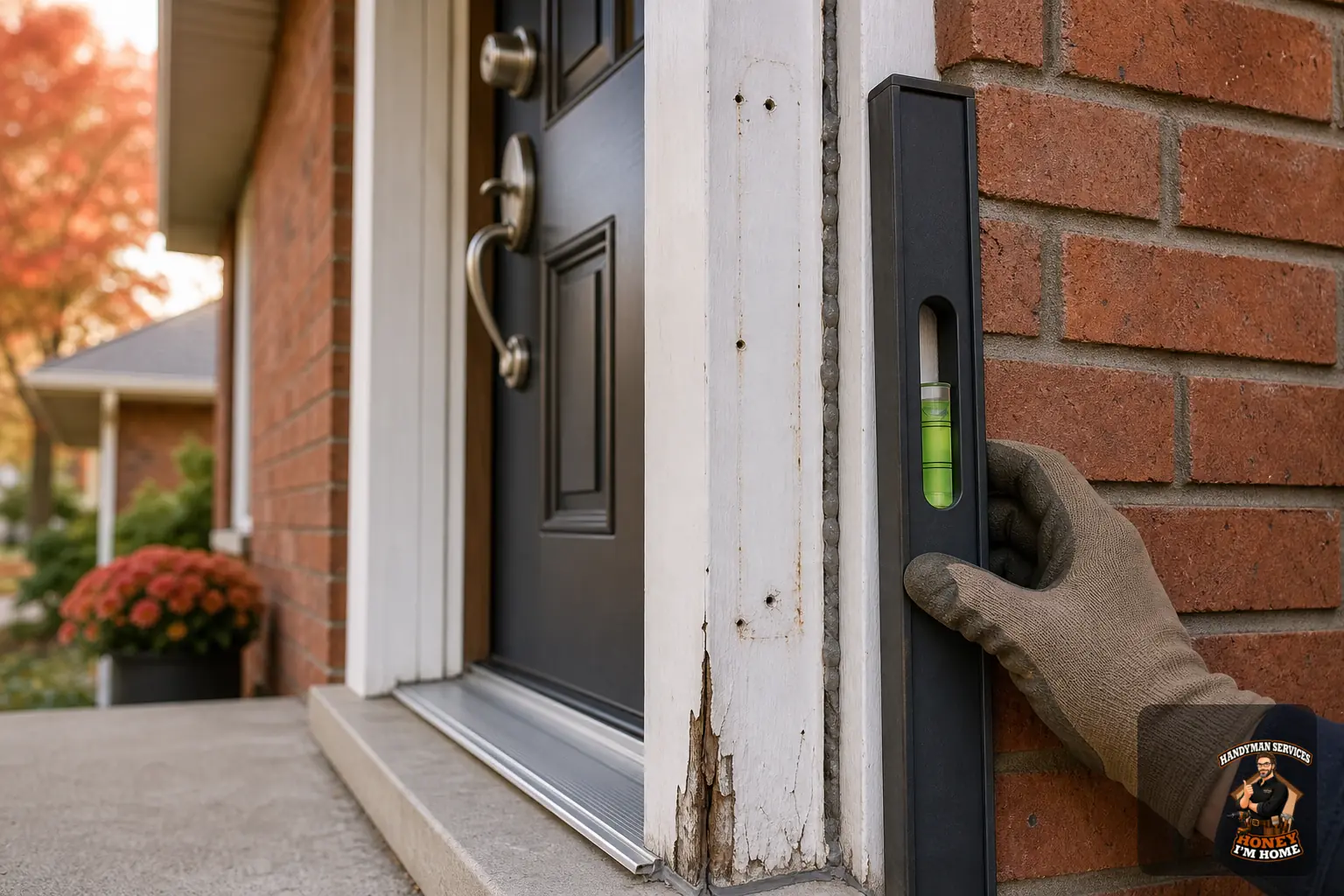 What to Check Before Replacing a Storm Door — condition and repair detail Branded close-up repair illustration highlighting a condition related to What to Check Before Replacing a Storm Door.