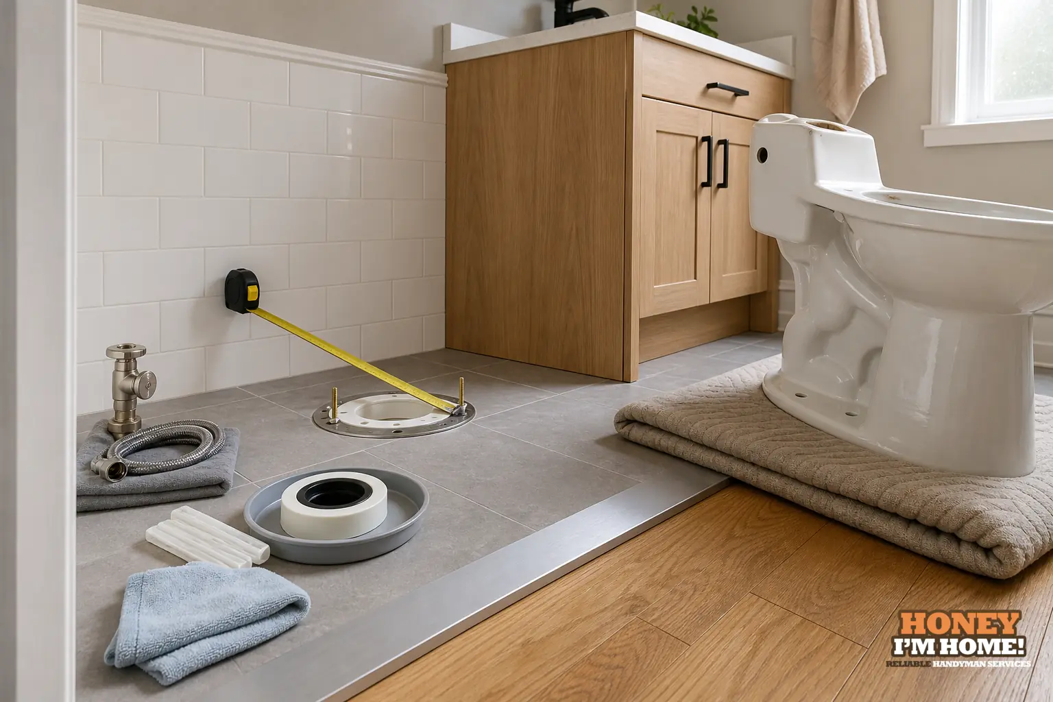 Branded finished-condition illustration related to What to Check Before Replacing an Existing Toilet, shown as a practical planning example.